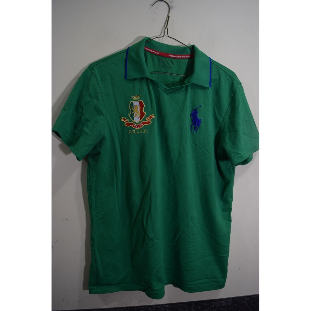 Polo Ralph Lauren BIG PONY Italia P.R.L.F.C. Performance Polo Shirt Green Mens M